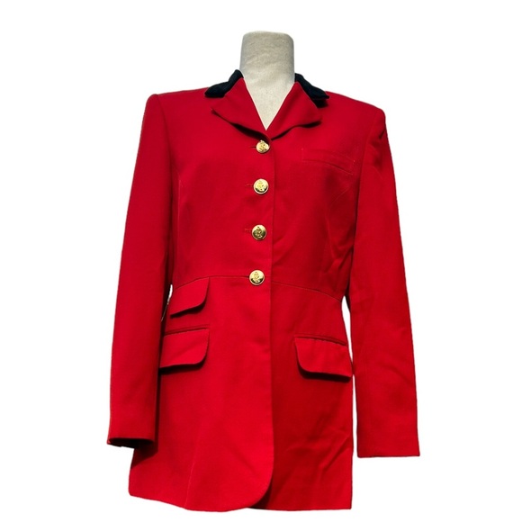 VINTAGE RALPH LAUREN RED EQUESTRIAN RIDING JACKET/ BLAZER Size 8 - Picture 1 of 13